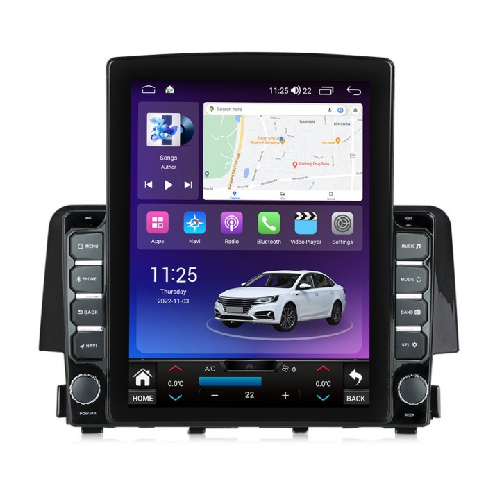 Navigatie dedicata cu Android Honda Civic X 2015 - 2021, 8GB RAM, Radio GPS