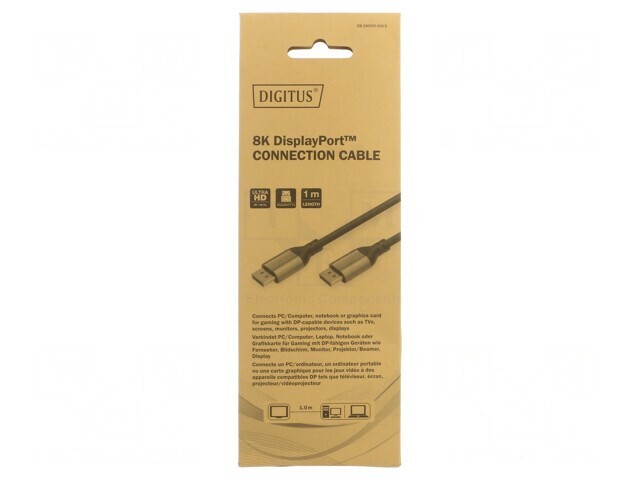 Cablu DisplayPort 1.4 1m Negru Aluminiu