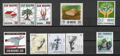C2999 - lot timbre San Marino nestampilate,serii complete,perfecta stare foto