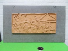 ARTA CERAMICA , sculptura lut , lucrare de arta plastica , expozitie / 58x34 cm