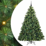 vidaXL Brad de Crăciun artificial cu 300 LED Verde 210 cm PE și PVC 3397797