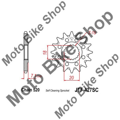 MBS Pinion fata racing 520 Z13SC, Cod Produs: JTF42713SC foto