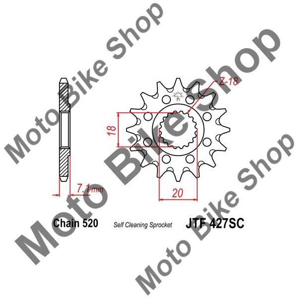 MBS Pinion fata racing 520 Z13SC, Cod Produs: JTF42713SC