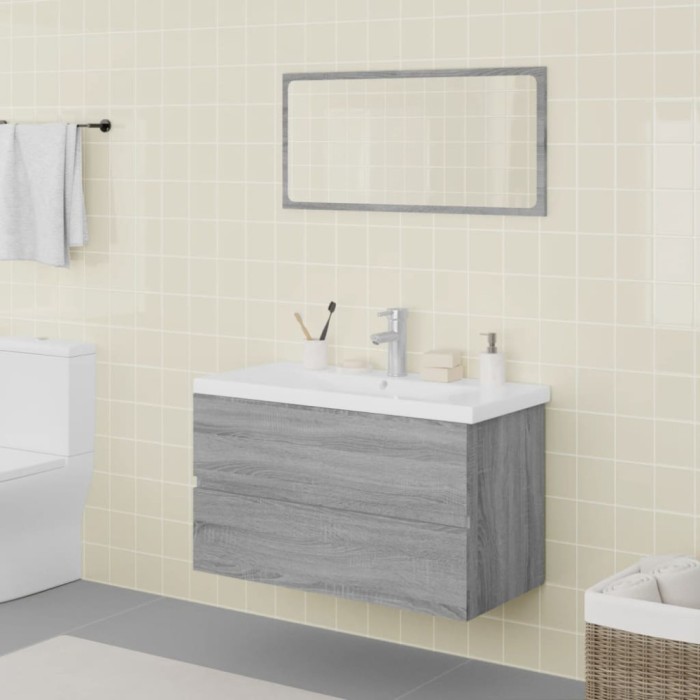vidaXL Set de mobilier de baie, gri sonoma, lemn prelucrat 3120349