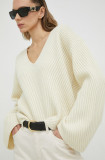 Cumpara ieftin By Malene Birger pulover de lana Emery femei, culoarea bej