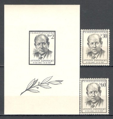 Cehoslovacia.1957 Moartea lui A.Zapotocki-presedinte tip II XC.262 foto