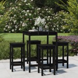 Set mobilier bar de gradina, 5 piese, negru, lemn masiv de pin GartenMobel Dekor, vidaXL