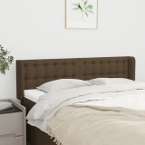 vidaXL Tăblie de pat cu aripioare maro &icirc;nchis 147x16x78/88 cm textil