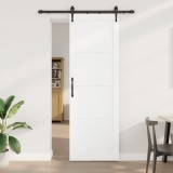 Ușă glisantă vidaXL cu set de hardware &#039;ORKDAL&#039;Alb lemn solid de pin