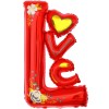 Balon din folie metalizata, flippy, figurine, model love, tematica iubire, 110x64 cm, ambalaj individual, pai inclus, umflare cu aer sau heliu, rosu