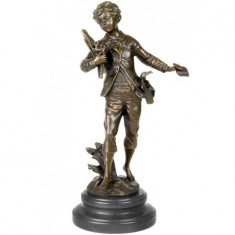 Student-statueta din bronz pe un soclu din marmura VG-25 foto
