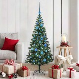 VidaXL Pom de Crăciun artificial pre-iluminat Verde 150cm PVC și Metal 3396756