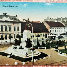 Arad. Statuia lui Kossuth - Carte postala veche color, necirculata