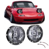 Faruri din sticla clare cu crom, potrivite pentru Mazda MX5 NA 90-98 Performance AutoTuning