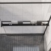 Raft Duș Negru 115cm vidaXL Aluminiu, Montare Cabină Duș, Suport Prosoape, Șampon, Condiționer, Rezistent Coroziune