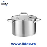 Oala din inox Zilan ZLN1368, 5.5L, Diametru 24 cm, manere nituite, Compatibil gaz, inductie &amp; electric, Compatibil masina de spalat vase