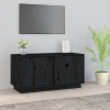 Comoda TV, negru, 80x35x40,5 cm, lemn masiv de pin GartenMobel Dekor, vidaXL