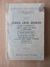 ZOTTA- CODUL CIVIL ROMAN- 1945, r2c foto