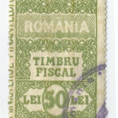 *Romania, lot 751 fiscale, Timbru fiscal dublu, 1990, oblit.