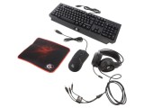 Kit de gaming negru Jack 3,5mm USB HU layout cu cablu