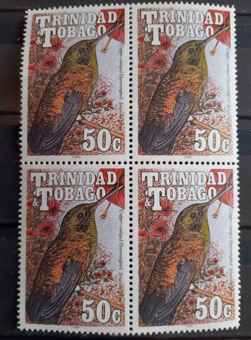 Pasari TRINIDAD TOBAGO 1990, BLOC DE 4, MNH