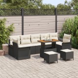 Gossi set de canapea de gradina cu 10 piese cu perne gri poli-ratan acacia