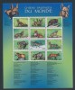 CONGO-Animale din toata lumea-lup-coyot-caine viverin-Bloc cu 12 timbre, Nestampilat
