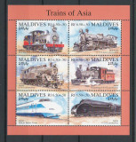 Maldives 1994 Mi 2191-96 - MNH, nestampilat - Trenuri, locomotive, transport