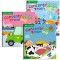 Set 3 Carti Educative cu Stickere Autocolante, Flippy, Model Ferma, Masini, Parc de Distractii, 14.5 x 15.6 cm, Copii 2-6 ani