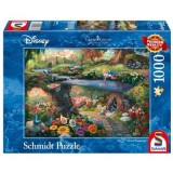 Puzzle 1000 piese, Thomas Kinkade - Disney - Alice in Tara Minunilor, Schimdt
