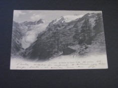 Carte Poștală Vintage Elveția - Vedere alpină cu v&acirc;rfuri &icirc;nzăpezite (cel mai probabil din perioada 1900&ndash;1940)