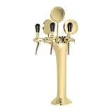 Coloană de spart beră aurie 3-leitig cu răcire &icirc;nsoțitoare și buclă post-răcire din inox