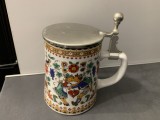 Superbă halba de bere veche,capac din zinc,marcată,0,5 l,stare perfectă,Germany