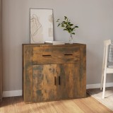 vidaXL Dulap, stejar fumuriu, 80x33x70 cm, lemn compozit