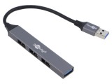 Hub USB 4 porturi Goobay USB 3.2 gri aluminiu PnP