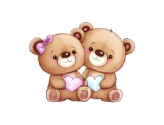 Sticker decorativ Ursuleti, Maro, 71 cm, 3803ST foto