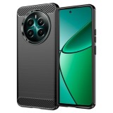 Husa pentru Realme 12+ - Techsuit Carbon Silicone - Black