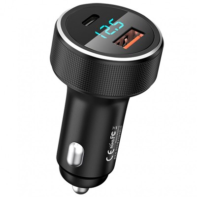 Incarcator Auto USB Remax RCC215, 1 X USB - 1 X USB Tip-C, Quick Charge, 58.5W, Afisaj Led, Negru foto