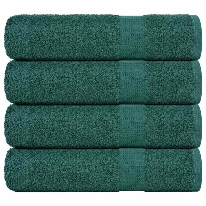 vidaXL Prosoape de baie 4 buc Verde 100x150 cm 360 g/m&sup2; 100% bumbac