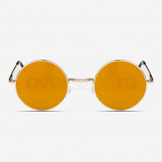 Ochelari de soare John Lennon stil Retro Rotunzi model Kudda lentila UV400 culoare Auriu foto