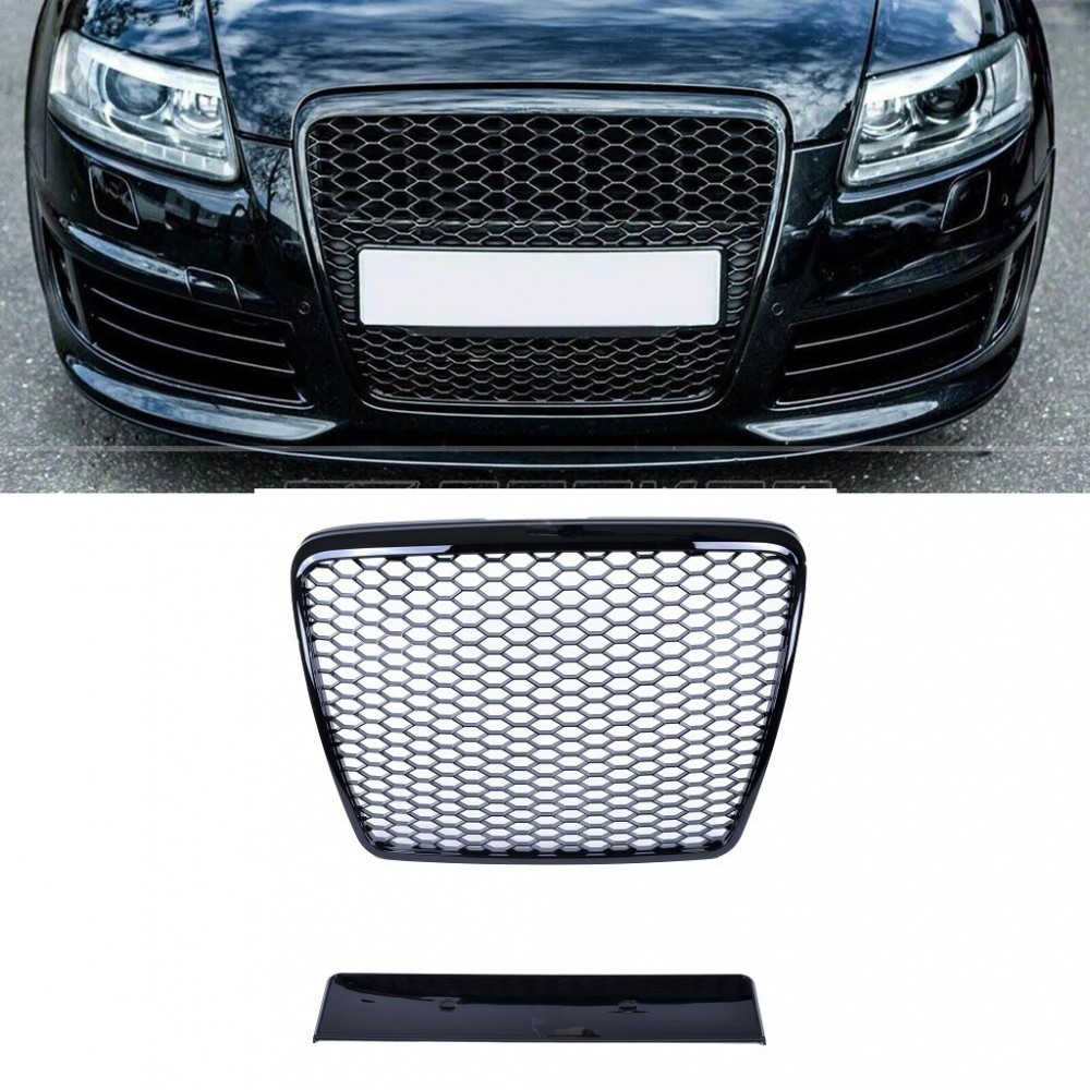 Grila sport tuning Audi A6 C6 RS Style negru lucios (09-11) NOU | Okazii.ro