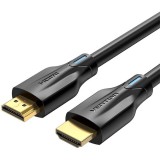 Cablu video Vention, HDMI(T) la HDMI(T), 2m, rezolutie maxima 8K la 60Hz/4K la 120Hz, conectori auriti, cupru/argint, invelis PVC, negru, &quot;AANBH&quot; (tim