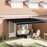 Marchiză Retractabilă Automată cu LED Neagră 450x350 cm