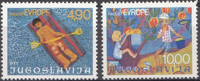B1838 - Iugoslavia 1977 - Copii 2v. neuzat,perfecta stare