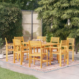 Set mobilier de gradina, 9 piese, lemn masiv de tec