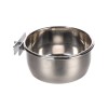 Hranitoare Flamingo Inox Colivii, Suport M, 12cm, 580ml, Fixare Cusca, Usor Curatat