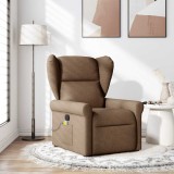 vidaXL Fotoliu de masaj rabatabil, maro, material textil