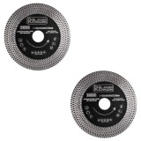 Set 2 discuri diamantate turbo subtire, dublu segmentat, placi ceramice, taiere umeda si uscata, 125x10x20x22.23 mm, Richmann Exclusive