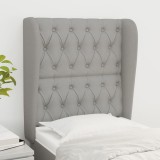 VidaXL Tăblie de pat cu aripioare gri deschis 83x23x118/128 cm textil