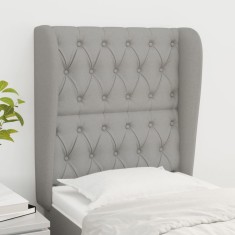 vidaXL Tăblie de pat cu aripioare gri deschis 83x23x118/128 cm textil 3118266